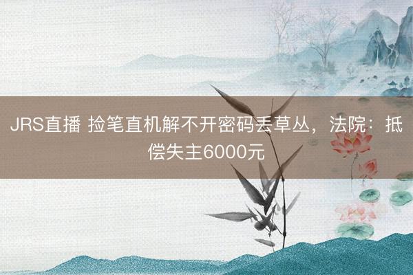 JRS直播 捡笔直机解不开密码丢草丛,法院:抵偿失主6000元